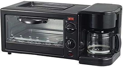 SXLCKJ Drie-in-een elektrische ontbijtmachine, elektrische gegrilde koekenpan mini-oven thuiskoffiemachine, (thuisbreker)