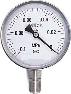 XWJSKJ Roestvrijstalen drukmeter vacuümdrukmeter precisie vacuümmeter luchtdrukmeter (Color : White, Size : -0.1~0)