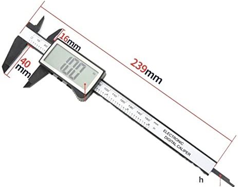 HUACHEN-CHAO Digitale remklauw Meet Koolstofvezel Vernier Remkers Plastic Elektronische Gauge Instrument Micrometer Diepte Liniaal Meetgereedschap (Color : Big Screen Black150)