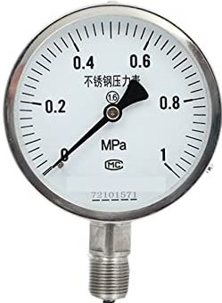 XWJSKJ Manometer micro-drukmeter seismische drukmeter drukmeter barometer allemaal roestvrij staal (Color : White, Size : 0~1)