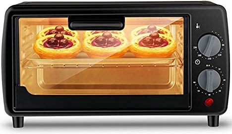 UUIINMNNM Toaster Oven Countertop 2-Slice Compact Size Easy to Control with Timer-Bake-Broil-Toast Setting 600W Black