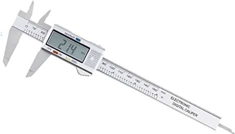 HUACHEN-CHAO Gereedschap Plastic Tdigital Vernier Remklauw 0-150mm 6 inch Lcd Elektronische koolstofvezel hoogtemeter micrometer meetinstrument (Color : 150MM-SILVER 1)
