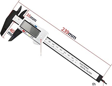 XWJSKJ Digitale remklauw Meet Koolstofvezel Vernier Remkers Plastic Elektronische Gauge Instrument Micrometer Diepte Liniaal Meetgereedschap (Color : Caliper Silvery 150)