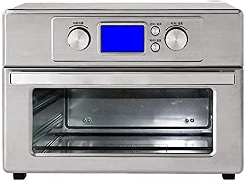 MXXHFC 25L mini elektrische oven, roestvrijstalen oven met instelbare temperatuurregeling en timer met display, 1800W huishoudelijke multifunctionele heteluchtfriteuse/grill/bakken/gedroogd fruit pan alles