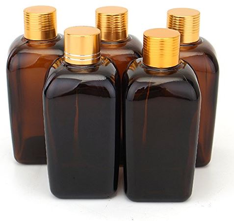 ERCZYO 5 stuks bruine glazen flessen vloeibare reageerz pipet voor etherische olie parfum