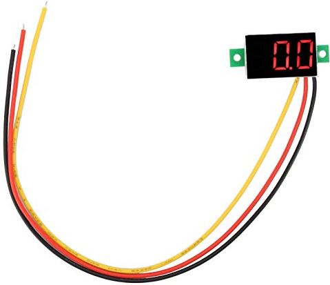 BOTEGRA Driedraads voltmetermeter, multifunctionele 5-delige digitale voltmetermeter Hoge nauwkeurigheid 3 kleuren 0,36 inch Laag stroomverbruik voor meting