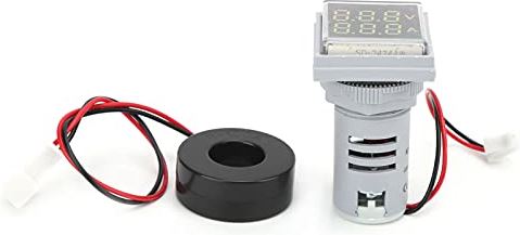 Emoshayoga Ampèremeter, 2in 1 Voltmeter Spanningsstroommeter AD16-22FVA voor Equiment Vermogen Waarde Meting(wit)