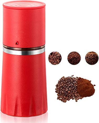 ZHJFDJ ZIRUIGONG Handmatige koffiemolen molen met verstelbare grindniveau & filter dripper Compact All in een koffiezetapparaat for reizen Camping werkkantoor, rood (Color : Red)