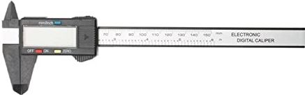 XWJSKJ 100/150 mm 4/6 inch Lcd Digitale elektronische koolstofvezel Vernier Caliper Gauge Micrometer Meetgereedschap 1M Meetlint (Color : Black 150)