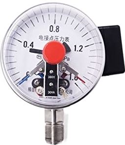 XWJSKJ Elektrische contactdrukmeter luchtdruk gauge schokbestendige manometer (Color : White, Size : -0.1~0)