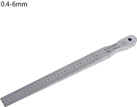 XWJSKJ 1-15mm 0.5-10mm 0.4-6mm Wedge Feeler Gauge Crack Flatness Layout Insert Wedge Gauge Lassen Taper Maatregel Tool Caliper (Color : 0.4 6mm)