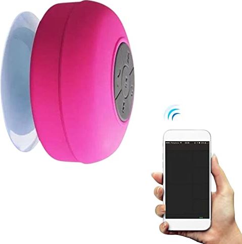 Aznever Douche Mini Bluetooth-luidspreker, waterdichte luidspreker met zuignap, diepe en comfortabele bas, ideale draadloze luidsprekers voor buiten, zwembad, badkamer