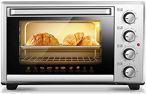 MXXHFC 30L elektrische oven met grote capaciteit, multifunctionele huishoudelijke compacte oven, 360 ° automatische rotatie van de bakvork, gelijkmatigere verwarming, 4 verwarmingsmodi, 120 minuten timing