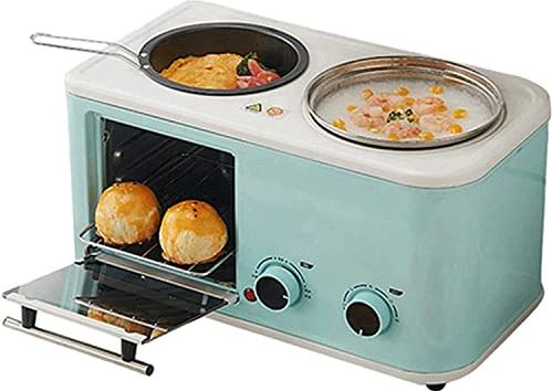 MXXHFC 5L vier-in-een mini-oven, huishoudelijke multifunctionele ontbijtmachine elektrische oven om te frituren, instelbare timer van 60 minuten, 1200W, (Kleur: Roze) (Kleur: Blauw) (Roze) (Blauw)