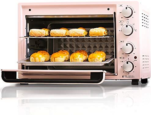 MXXHFC 35L mini-oven-, multifunctionele elektrische keukenoven-1600 W, 4 kookfuncties, 4 draaischakelaars, 60 timer, 70 ° -230 ° C, bijzonder effectieve convectiemodus, eenvoudig te bedienen, roze