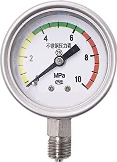 XWJSKJ Drukmeter olie-gevulde manometer schokbestendige roestvrijstalen manometer (Color : White, Size : 0~0.16)