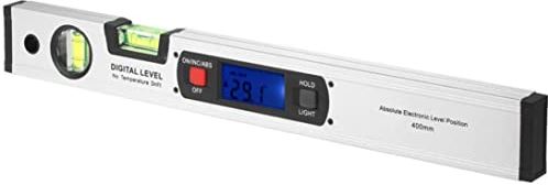 GGOOD Digital Level-Angle Finder Meetgereedschap 400mm Zilveren rechtopstaande magnetische bodem met verlicht LCD-draagbaar voor engineering, niveauzoeker