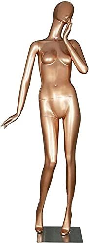 LYSGST Mannequin Torso Body Female Mannequin Clothing Dummy Body Personalized Window Display Golden Fur High-Grade Plastic Model (A)