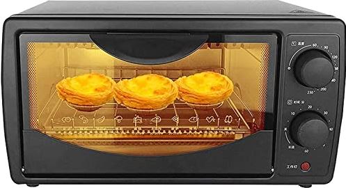 MXXHFC 10L zwarte mini elektrische oven, multifunctionele huishoudelijke uittrekbare bakvormen, 700w