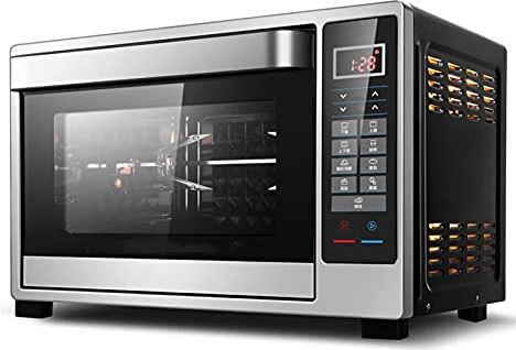 UUIINMNNM Multi-function Stainless Steel Finish with Timer - Toast - Bake - Broil Settings Natural Convection - 1500 Watts of Power Includes Baking Pan and Rack