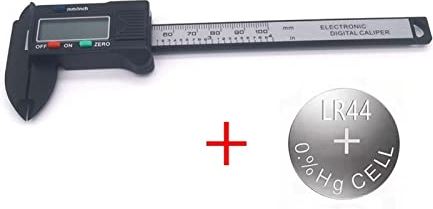 XWJSKJ Digitale remklauw elektronische koolstofvezel Vernier remklauwen 150mm / 100mm Plastic gauge micrometer liniaal meten gereedschap instrument (Color : Black 10cm and BTR)