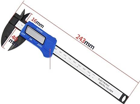 XWJSKJ Digitale remklauw Meet Koolstofvezel Vernier Remkers Plastic Elektronische Gauge Instrument Micrometer Diepte Liniaal Meetgereedschap (Color : Caliper Blue 150)