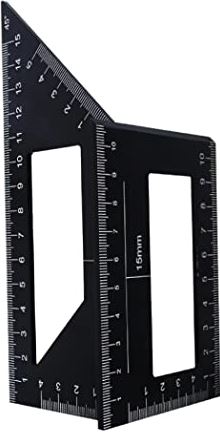 Obelunrp Houtbewerking maatregel liniaal vierkant hoek liniaal gereedschap timmerman vierkant voor ingenieurs timmerlieden 45/90 ° hoek maatregel tool