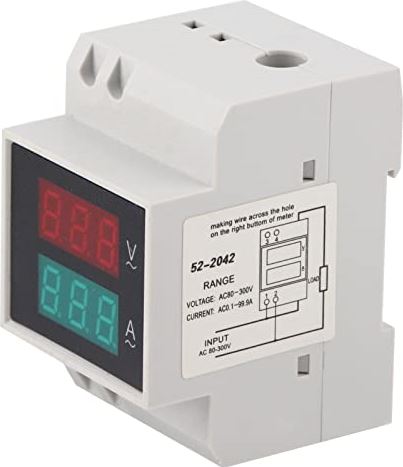 WJIN Digitale Meter-Digitale Spanning Ampère Meter DIN-RAIL Hoge Nauwkeurigheid Dubbele Display Voltmeter Ampèremeter AC80-300V AC0-99.9A