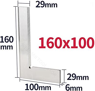 XWJSKJ L90 graden hoek liniaal meting multi-model vierkante heerser Basic houtbewerking liniaal test liniaal schaal liniaal vierkante liniaal (Color : 160x100 Square Ruler)