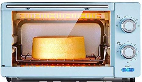 MXXHFC 1000W huishoudelijke multifunctionele mini elektrische oven 11L temperatuur regelbaar 100-230 en 60 minuten broodbakdoos Gehard glazen deur met accessoires (blauw)