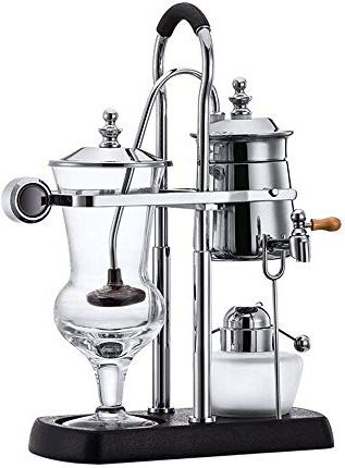 WQISON Vacuum Koffiezetapparaat Koffie Appliance Huishoudelijke koffieservies Siphon Koffiezetapparaat Siphon Koffiezetapparaat Hand Made Coffee Pot Set (Kleur: Zilver, Maat: 35.5x23.5x10cm)
