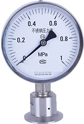 XWJSKJ Draaddrukmeter Roestvrijstalen diafragma manometer schokbestendige manometer (Color : Natural, Size : 0~10)