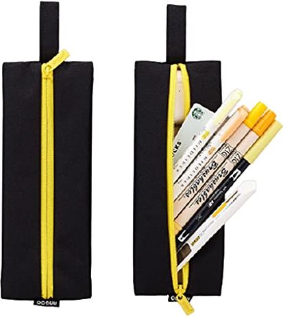 ZQDMYT Pennenzak Potlood case met rits kleine capaciteit canvas etui pouch stationaire tas decoraties pakket voor school student Multifunctioneel (Color : Black)