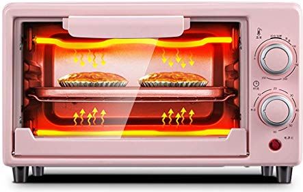 MXXHFC 10L mini-oven Instelbare temperatuur 0-250;C en timer van 60 minuten Dubbellaagse bakpositie Thuis bakken Multifunctioneel Volautomatische elektrische oven Bakken Taartbrood met accessoires 800W