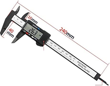 XWJSKJ Digitale remklauw Meet Koolstofvezel Vernier Remkers Plastic Elektronische Gauge Instrument Micrometer Diepte Liniaal Meetgereedschap (Color : Caliper Black 150)