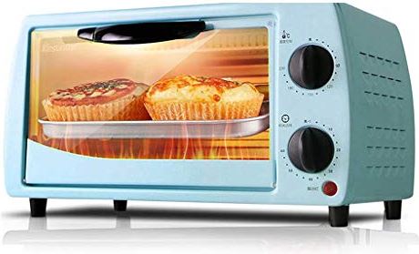 MXXHFC 9L Mini Oven Instelbare Temperatuur 0-230? en 60 Minuten Timer Dubbellaagse Bakpositie Thuis Bakken Multifunctioneel Volautomatische Elektrische Oven Bakken Taart Brood Pizza Met Accessoires (Blauw)