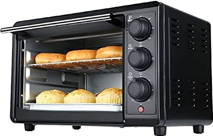UUIINMNNM Extra Wide Convection Countertop Toaster Oven Includes Bake Pan Broil Rack Toasting Rack Stainless Steel/Black