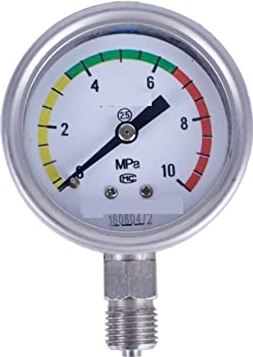 XWJSKJ Manometer roestvrijstalen luchtdruk gauge schokbestendige manometer (Color : White, Size : -0.1~0)