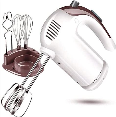 UUIINMNNM Hand Mixer Electric 5 Speed Mixer Stainless Steel Accessories Easy Eject Handheld Mixer for Egg White Whipping Mixing Cookies Cakes Dough