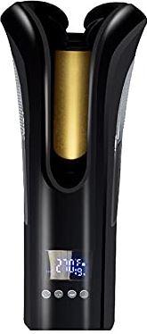 AZOPINBRE Automatisch krultang USB Opladen Draagbare Haar Curler Draadloze Curling Iron Verstelbare temperatuur en tijd Anti-Scald Bescherming/Rood (Color : Black)