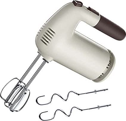 UUIINMNNM 5 Speed Hand Mixer Electric 200W Ultra Power Kitchen Hand Mixers With 4 Stainless Steel Attachments (2 Whisks And 2 Dough Hooks) With Storage Stand