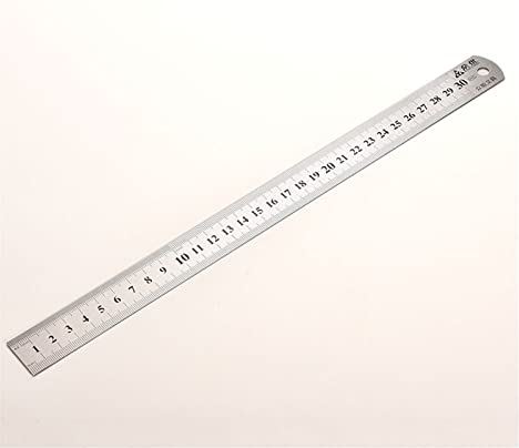 MINGJING HYTIANMING 30 cm roestvrijstalen liniaal metrische heerser precisie dubbelzijdige schaal meetinstrument geschikte pasvorm for houtbehandelaar student schilderij