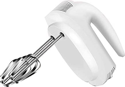 UUIINMNNM Electric Hand Mixer 5-Speed 120W Hand Mixer Electric – Hand Held Mixer Includes 2 Stainless Steel Beaters and 2 Dough Hooks Turbo Button One Button Eject Design White