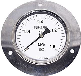 XWJSKJ Alle roestvrijstalen axiale riem rand manometer luchtdruk gauge schokbestendige manometer (Color : White, Size : 0~16)