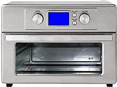 MXXHFC 25L mini elektrische oven, 1800W huishoudelijke multifunctionele heteluchtfriteuse/grill/bakken/gedroogd fruit pan alles-in-een roestvrijstalen oven met instelbare temperatuurregeling en timer met d