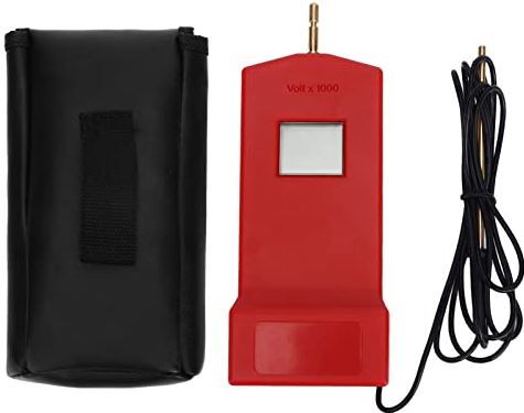 Uxsiya Hekspanningszoeker, werkt op batterijen 200-15000V Hekspanningstester LCD digitaal voor veehokken(rood)