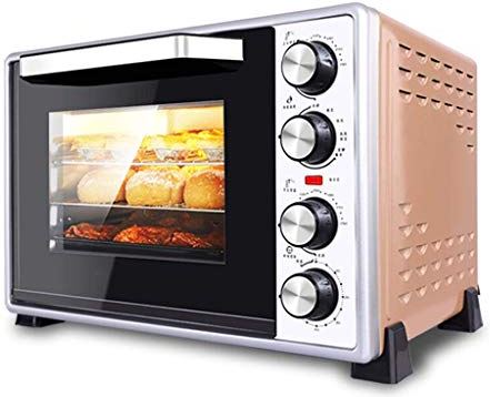 MXXHFC Mini 40L elektrische oven met nauwkeurige temperatuurregeling 100-250;C en 0-60min Timing 1500W Drielaagse multifunctionele hete lucht met verlichtingsoven