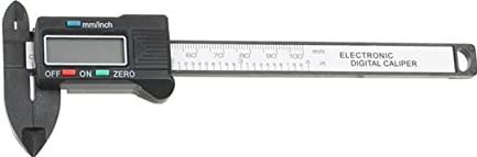 XWJSKJ 100/150 mm 4/6 inch Lcd Digitale elektronische koolstofvezel Vernier Caliper Gauge Micrometer Meetgereedschap 1M Meetlint (Color : Black 100)