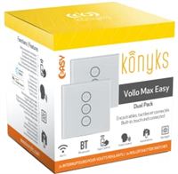 Konyks Vollo Max Easy -Dual Pack – 2 stuks inbouwschakelaars voor rolluiken, WLAN + Bluetooth, compatibel met Alexa en Google Home.