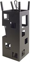 IMEX EL ZORRO 10004 open haard accessoireset, vierkant design, 50 x 20 x 20 cm, zwart